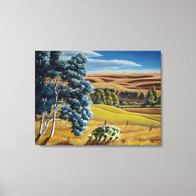 Canadian Landscape Foothills Painting Print Canvas (Front)