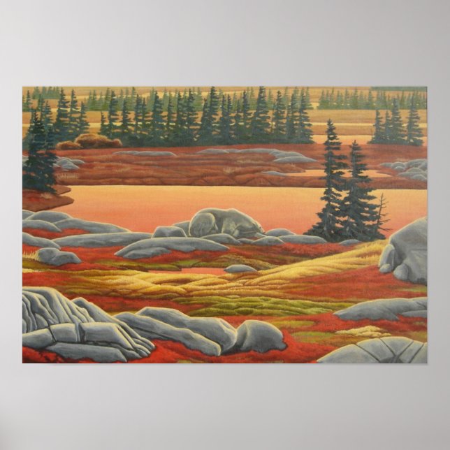 Canadian Landscape Painting Bear Art Print (Front)