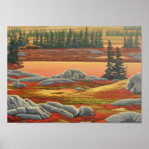 Canadian Landscape Painting Bear Art Print