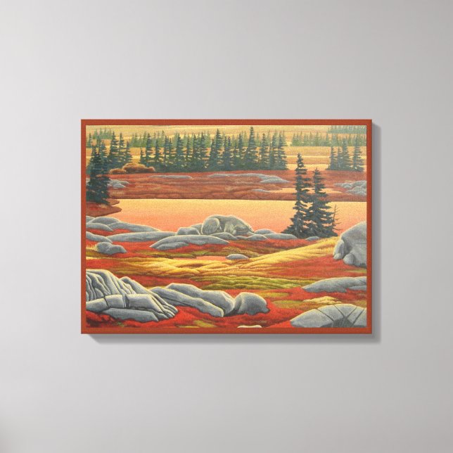 Canadian Landscape Painting Bear Canvas Print (Front)