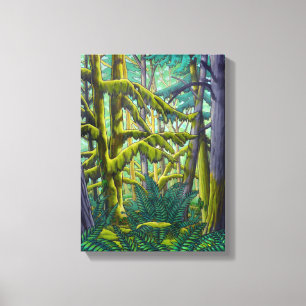 Canadian Landscape Painting Print W. Coast Forest