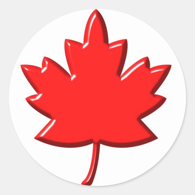 Canadian Leaf Classic Round Sticker (Front)