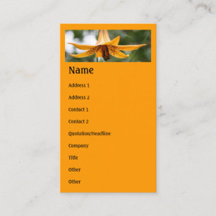 Canadian Lily Flower Business Card