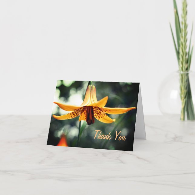 Canadian Lily Flower Thank You  Card (Front)