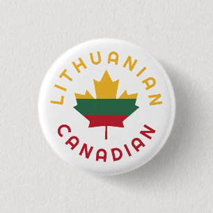 Canadian Lithuanian Roots 3 Cm Round Badge