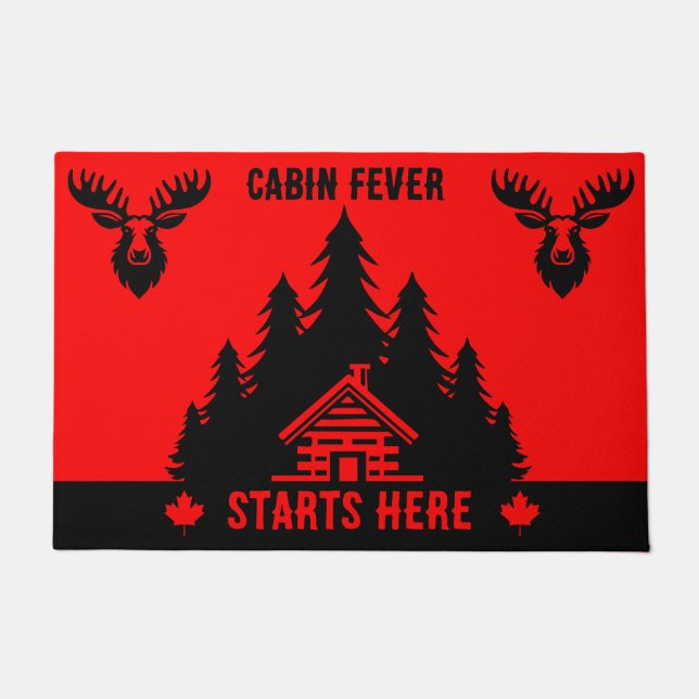 Canadian Log Cabin Funny Decorative Doormat (Front)