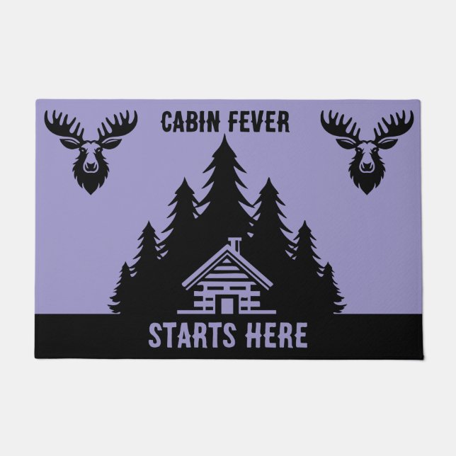 Canadian Log Cabin Funny Decorative Doormat (Front)
