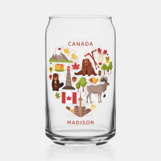 Canadian Love custom name Can Glass (Front)
