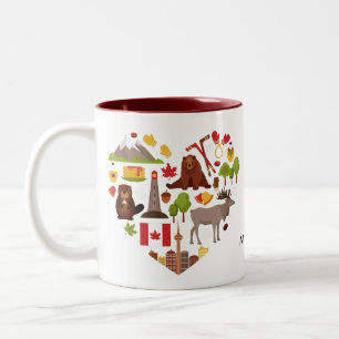 Canadian Love custom name mugs