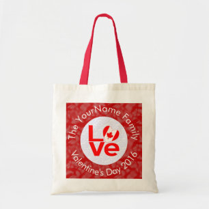 Canadian Love Red Background White Circle Tote Bag