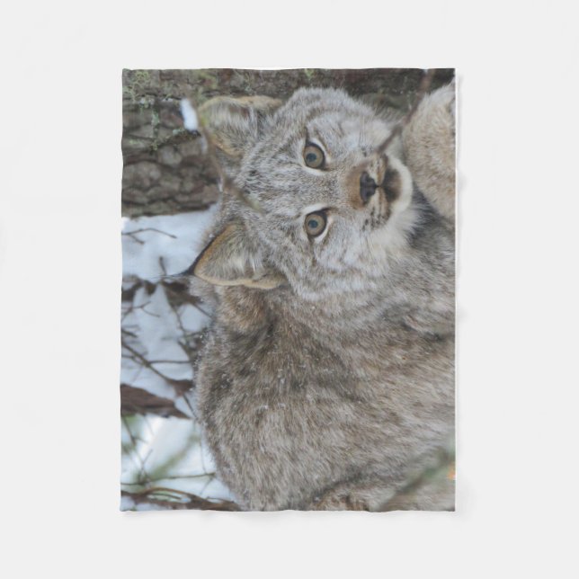 Canadian Lynx Fleece Blanket (Front)