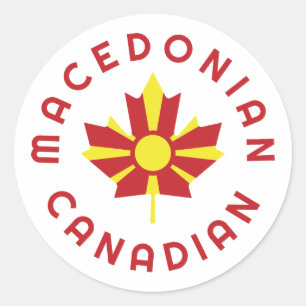 Canadian Macedonian  Roots Classic Round Sticker