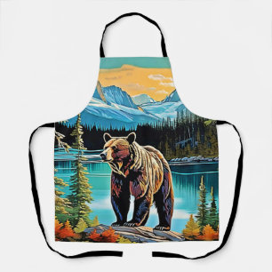 Canadian Majestic Mountain Bear Design Apron