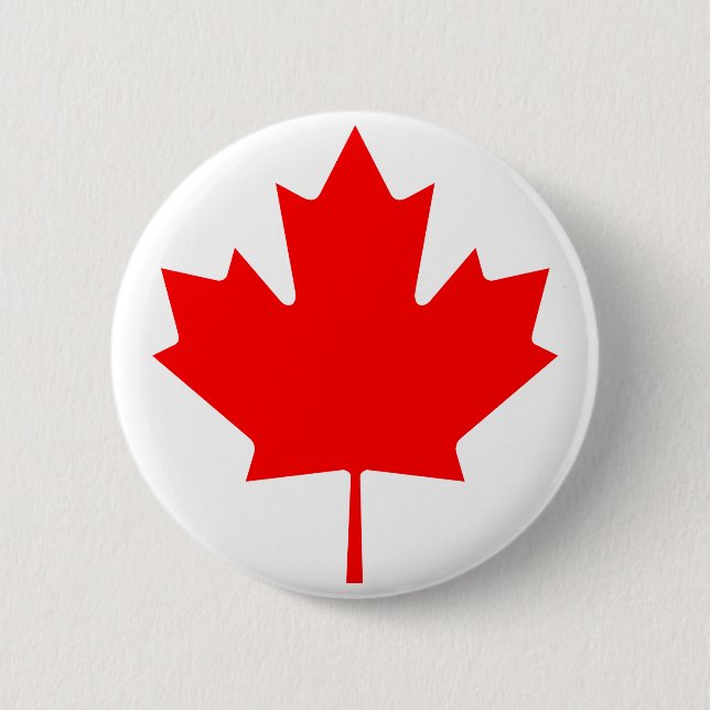 Canadian Maple Leaf 6 Cm Round Badge (Front)