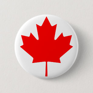 Canadian Maple Leaf 6 Cm Round Badge
