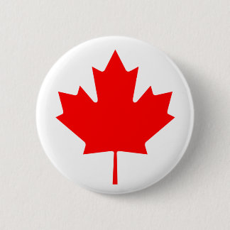 Canadian Maple Leaf 6 Cm Round Badge