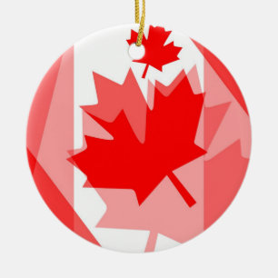 Canadian Maple Leaf all over Style CANADA Ceramic Tree Decoration