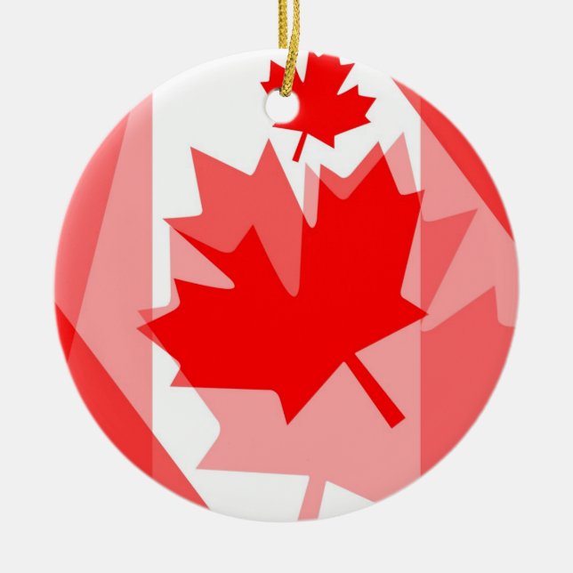 Canadian Maple Leaf all over Style CANADA Ceramic Tree Decoration (Front)