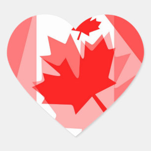 Canadian Maple Leaf all over Style CANADA Heart Sticker