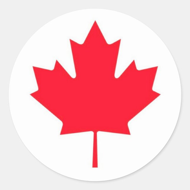 Canadian maple leaf. CANADA. Classic Round Sticker (Front)