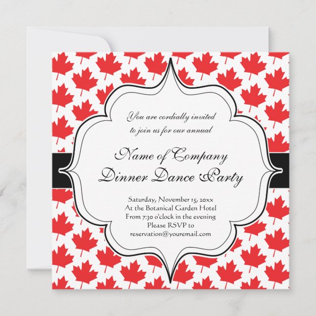 Canadian Maple Leaf Canada Day National Symbol Invitation (Front)