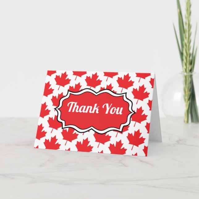 Canadian Maple Leaf Canada Day National Symbol Thank You Card (Front)