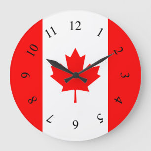 Canadian Maple Leaf Canada Large Clock