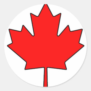 Canadian Maple Leaf Canada National Symbol Classic Round Sticker