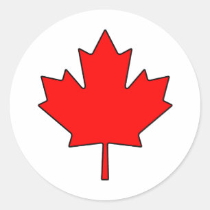 Canadian Maple Leaf Canada National Symbol Classic Round Sticker