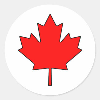 Canadian Maple Leaf Canada National Symbol Classic Round Sticker