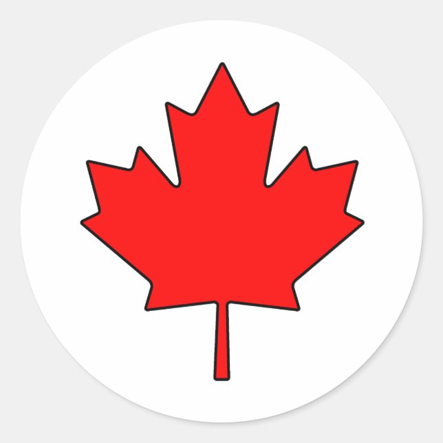 Canadian Maple Leaf Canada National Symbol Classic Round Sticker (Front)