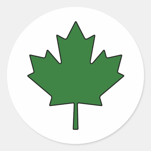 Canadian Maple Leaf Canada National Symbol Classic Round Sticker (Front)
