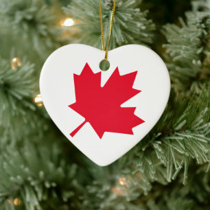 Canadian Maple Leaf Ceramic Tree Decoration