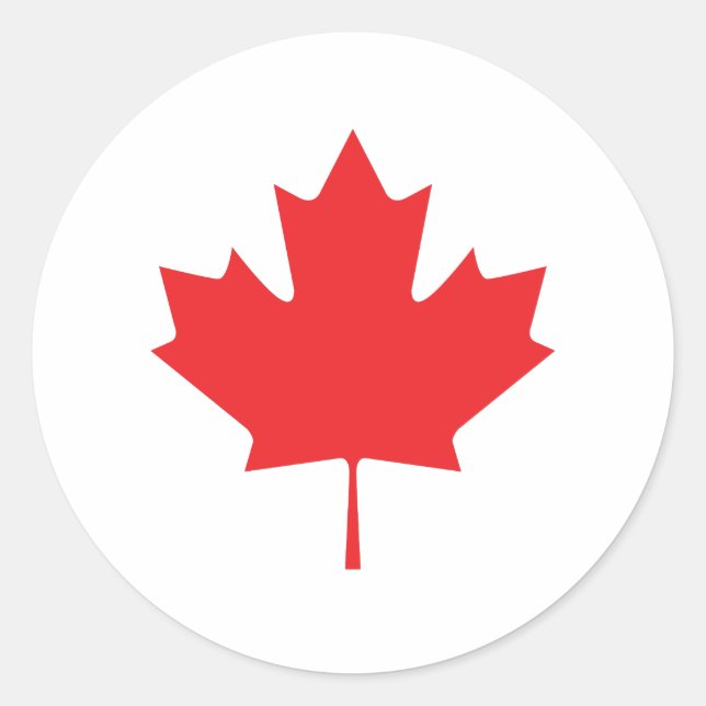 Canadian Maple Leaf Classic Round Sticker (Front)