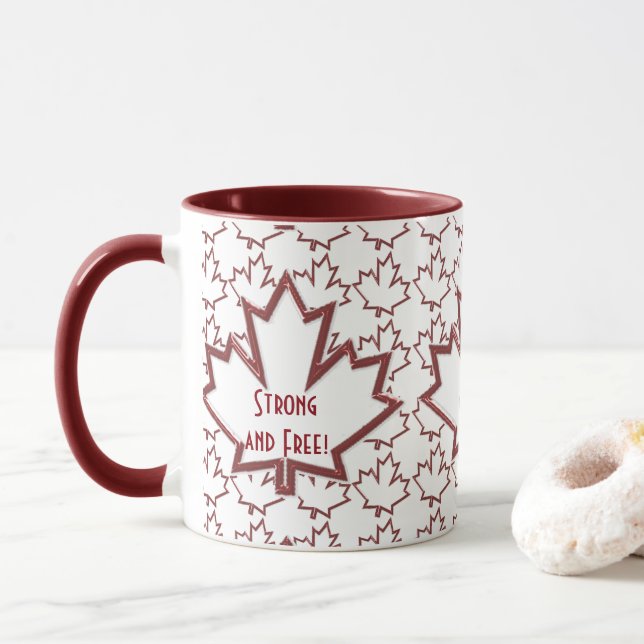Canadian Maple Leaf Coffee Mug (With Donut)