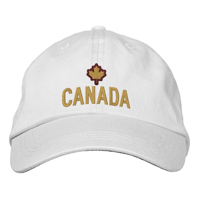Canadian Maple Leaf Embroidery Canada Embroidered Hat (Front)