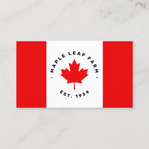 Canadian Maple Leaf Flag Business Card