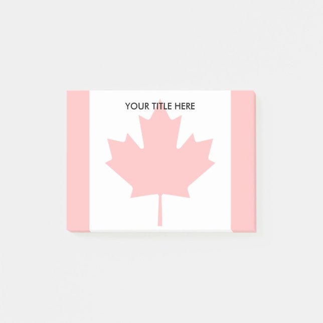 Canadian maple leaf flag watermark Personalised Post-it Notes (Front)