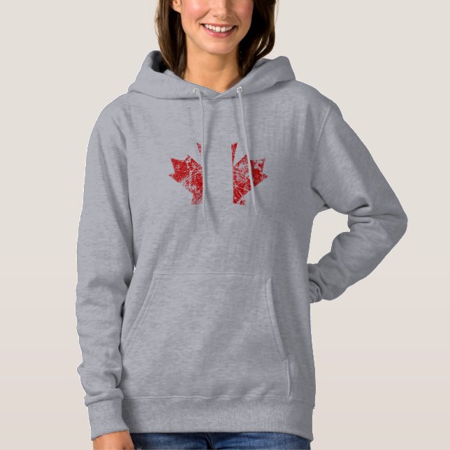 Canadian Maple Leaf Grunge Style CANADA Hoodie (Front)