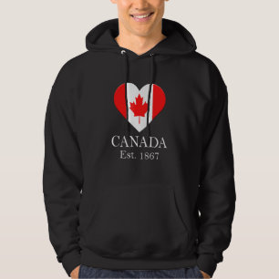 Canadian Maple Leaf Heart Flag Canada Hoodie
