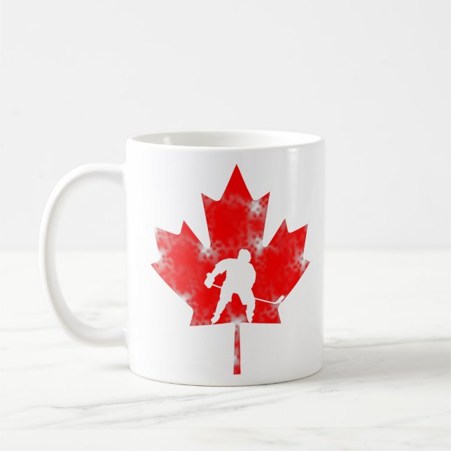 Canadian Maple Leaf Hockey  for Canada Day Gift Coffee Mug (Left)