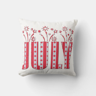Canadian Maple Leaf July Happy Canada Day Cushion