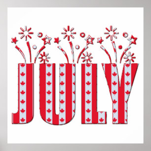 Canadian Maple Leaf July Happy Canada Day Poster