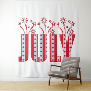 Canadian Maple Leaf July Happy Canada Day Tapestry