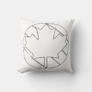 Canadian Maple Leaf line drawing illustration Cushion