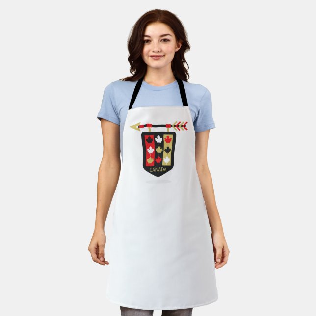 Canadian maple leaf medal and arrow logo apron (Worn)