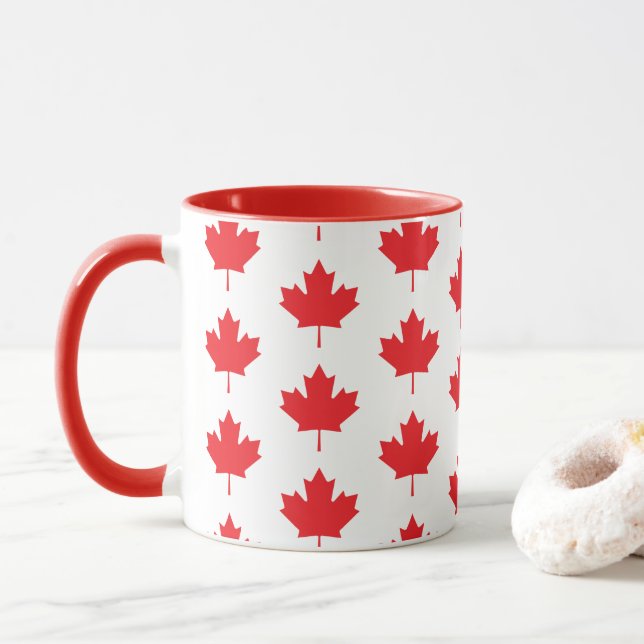 Canadian Maple Leaf Mug (With Donut)