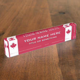 Canadian Maple Leaf Nameplate