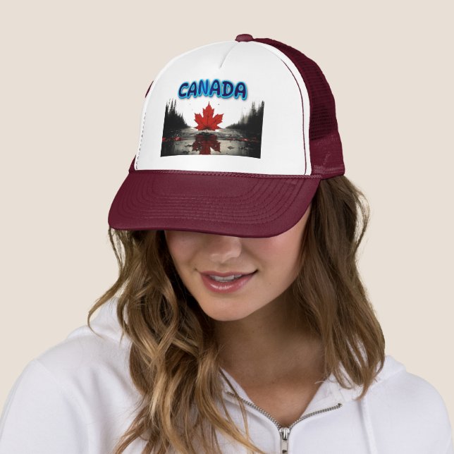 Canadian Maple Leaf Nature Landscape Trucker Hat (In Situ)