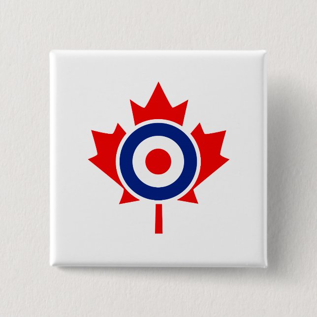Canadian Maple Leaf Roundel Graphic 15 Cm Square Badge (Front)